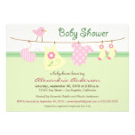 It's a Girl! Clothesline Baby Shower Invitation