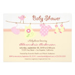 It's a Girl! Clothesline Baby Shower Invitation