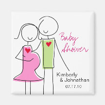 It's a Girl, Coed Baby Shower Magnet Favours