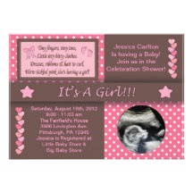 It's A Girl Custom Announcement
