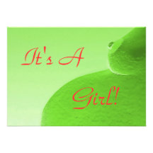 It's A Girl Green Announcement