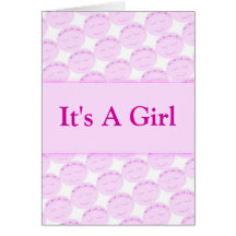 It's A Girl Happy Face Card
