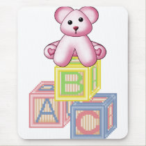 It's A Girl Pink Bear mousepads