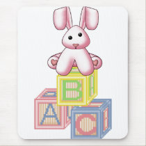 It's A Girl Pink Bunny mousepads
