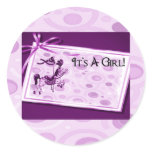 It's A Girl Pink Carousel Set Stickers