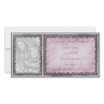 "It's a Girl" Pink Purple Rustic Custom Photo Card
