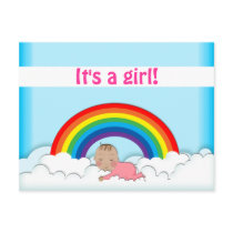 Its a girl Rainbow Birth announcement Post Card
