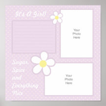 It's A Girl Scrapbook Page Poster