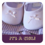 It's a Girl! stickers Lavender Baby Booties shoes