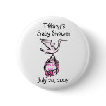 It's A Girl Stork Button
