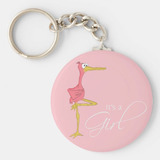 It's a Girl Stork Keychain
