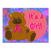 "It's a Girl" Teddy Bear Collection Postcards