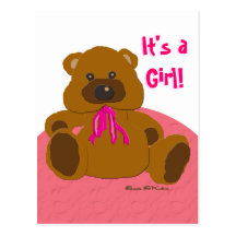 "It's a Girl" Teddy Bear Collection Postcards