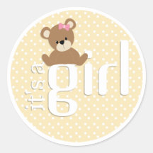 It's a Girl Teddy Bear Sticker