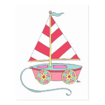 It's a Girl Toy Sailboat Postcard