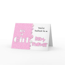 It's a Girl You're Invited to a Baby Shower Greeting Cards