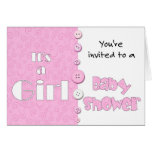 It's a Girl You're Invited to a Baby Shower Greeting Cards