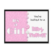 It's a Girl You're Invited to a Baby Shower Post Cards