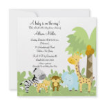 It's A Jungle Baby Animails Baby Shower Invitation