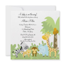 It's A Jungle Baby Animails Baby Shower Invitation