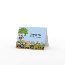 It's a Jungle Baby Train Baby Shower Thank You Cards