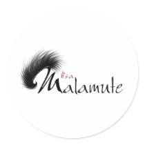 It's a Malamute logo design Round Stickers