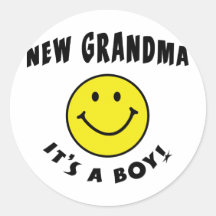 It's A New Baby Boy New Grandma Stickers