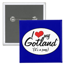 It's a Pony! I Love My Gotland Pinback Button
