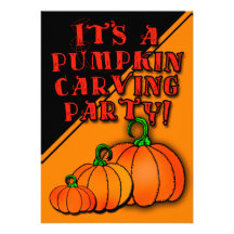It's a Pumpkin Carving Party!  Party Invitations
