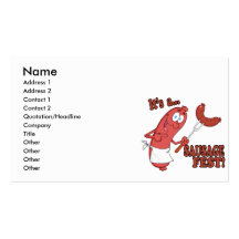 Its a Sausage Fest Funny Sausage Cooking Cartoon Business Card Template