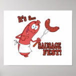 Its a Sausage Fest Funny Sausage Cooking Cartoon Print