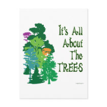 It's All About The Trees Green Slogan Post Card
