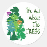 It's All About The Trees Green Slogan Sticker
