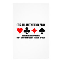 It's All In The End Play Cards In My Hand (Bridge) Customized Stationery