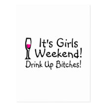 Its Girls Weekend Drunk Up Wine Postcard