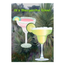 It's Margarita Time Cocktails with Agave Plants Personalized Invite