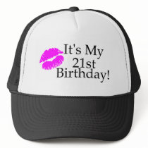 Its My 21st Birthday (Kiss) Mesh Hats
