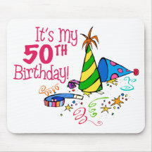 It's My 50th Birthday (Party Hats) Mouse Mats