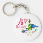 It's My 70th Birthday (Party Hats) Keychains