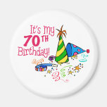 It's My 70th Birthday (Party Hats) Refrigerator Magnets