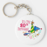 It's My 80th Birthday (Party Hats) Key Chains