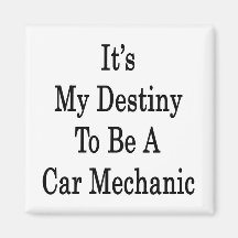 It's My Destiny To Be A Car Mechanic Magnets