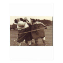 It's not over 'til the fat lady punches you! postcard