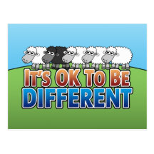 It's OK to be Different BLACK SHEEP Postcard