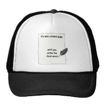 It's only a blank page... trucker hat