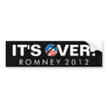 It's Over, Anti-Obama Pro-Romney Bumper Sticker bumper stickers