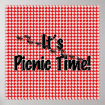 It's Picnic Time! Red Chequered Table Cloth w/Ants Print