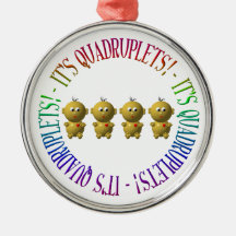 It's quadruplets! christmas ornament