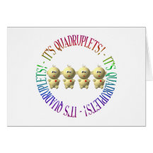It's quadruplets! greeting cards