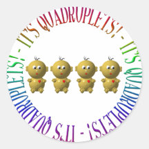 It's quadruplets! sticker